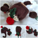 CHRISTMAS PUDDING HAT & MITTENS